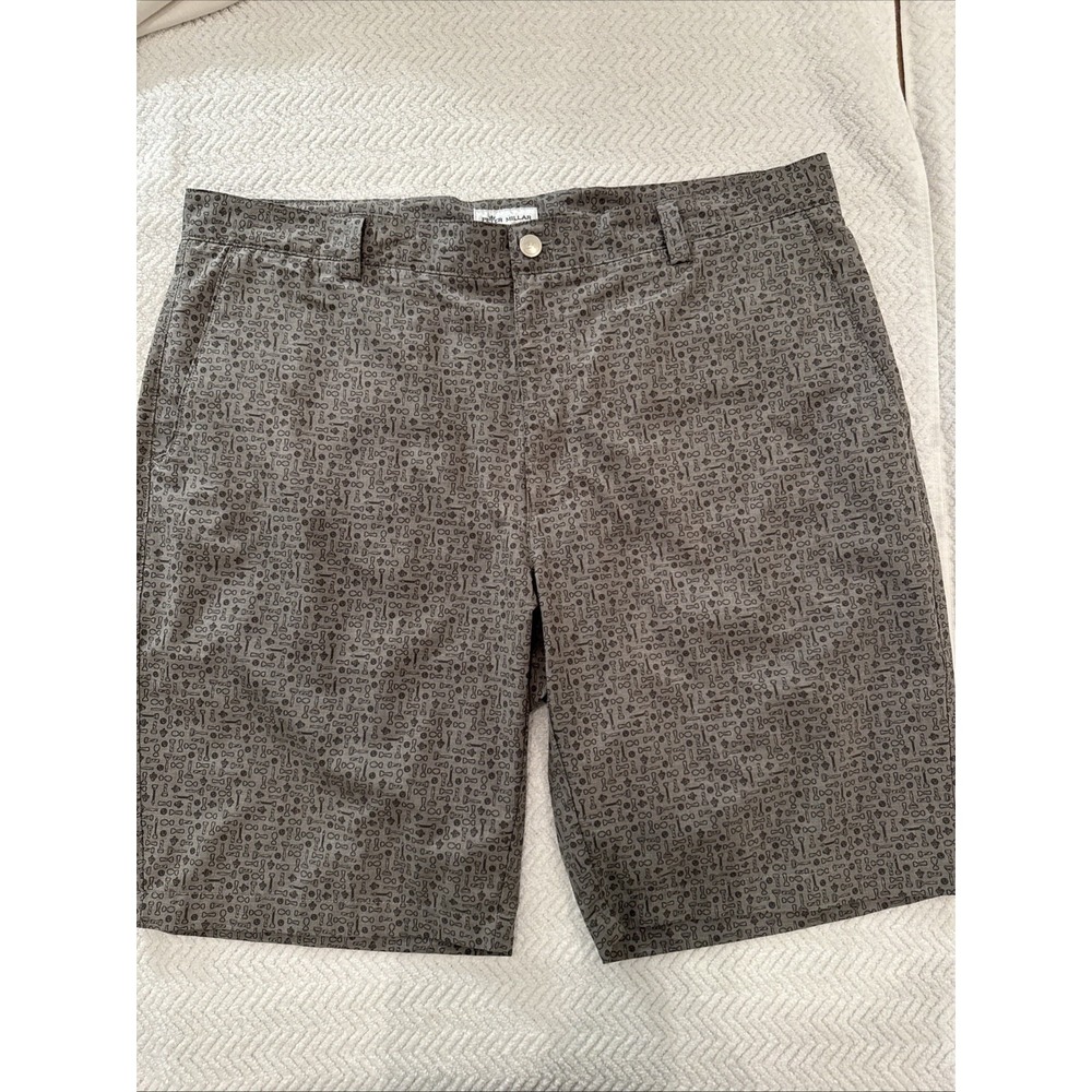 Mens Peter Millar Shackleford Gray Bottle Opener Golf Shorts Size 38 NWOT